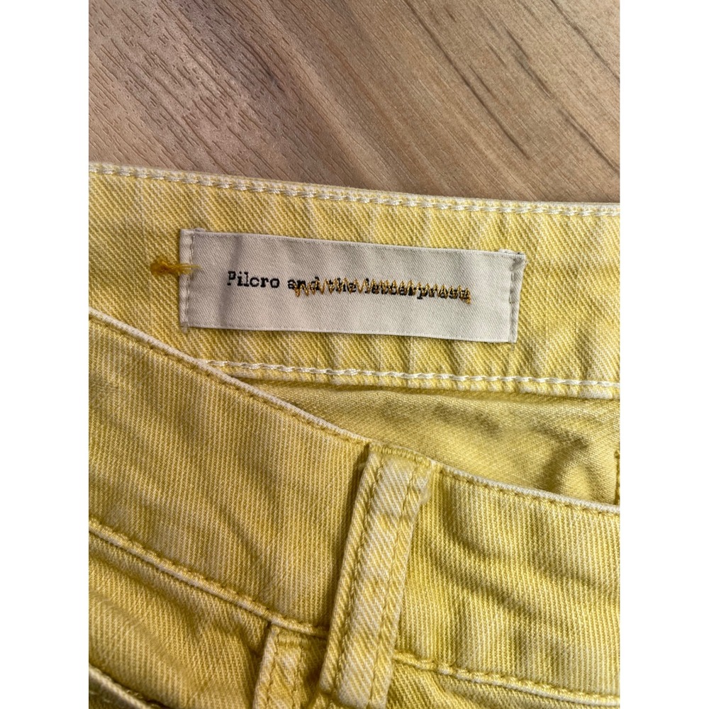 Pilcro and the Letterpress Stet Slim Jeans Yellow Low Rise Size 26 Anthropologie - Picture 3 of 12